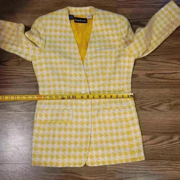 Yellow Houndstooth Vintage Anne Klein II Jacket - Picture 8 of 9